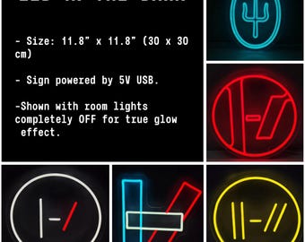Twenty One Pilots Logos LED Signs – 11.8” (30 cm) USB-Powered