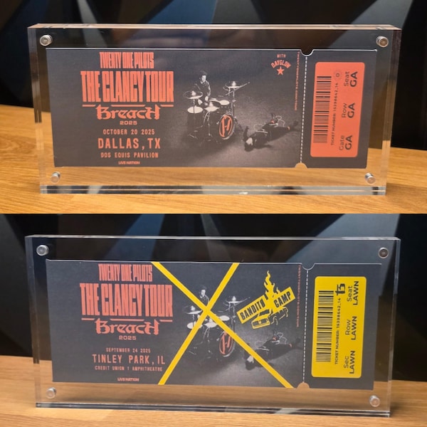 Gerahmte Twenty One Pilots Breich Konzertkarten