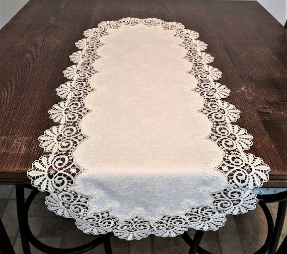 Fancy Lace Table Runner, Placemat or Doily in Ivory or White Various Sizes - Etsy Fancy Lace Table Runner, Placemat or Doily in Ivory or White Various Sizes - Etsy