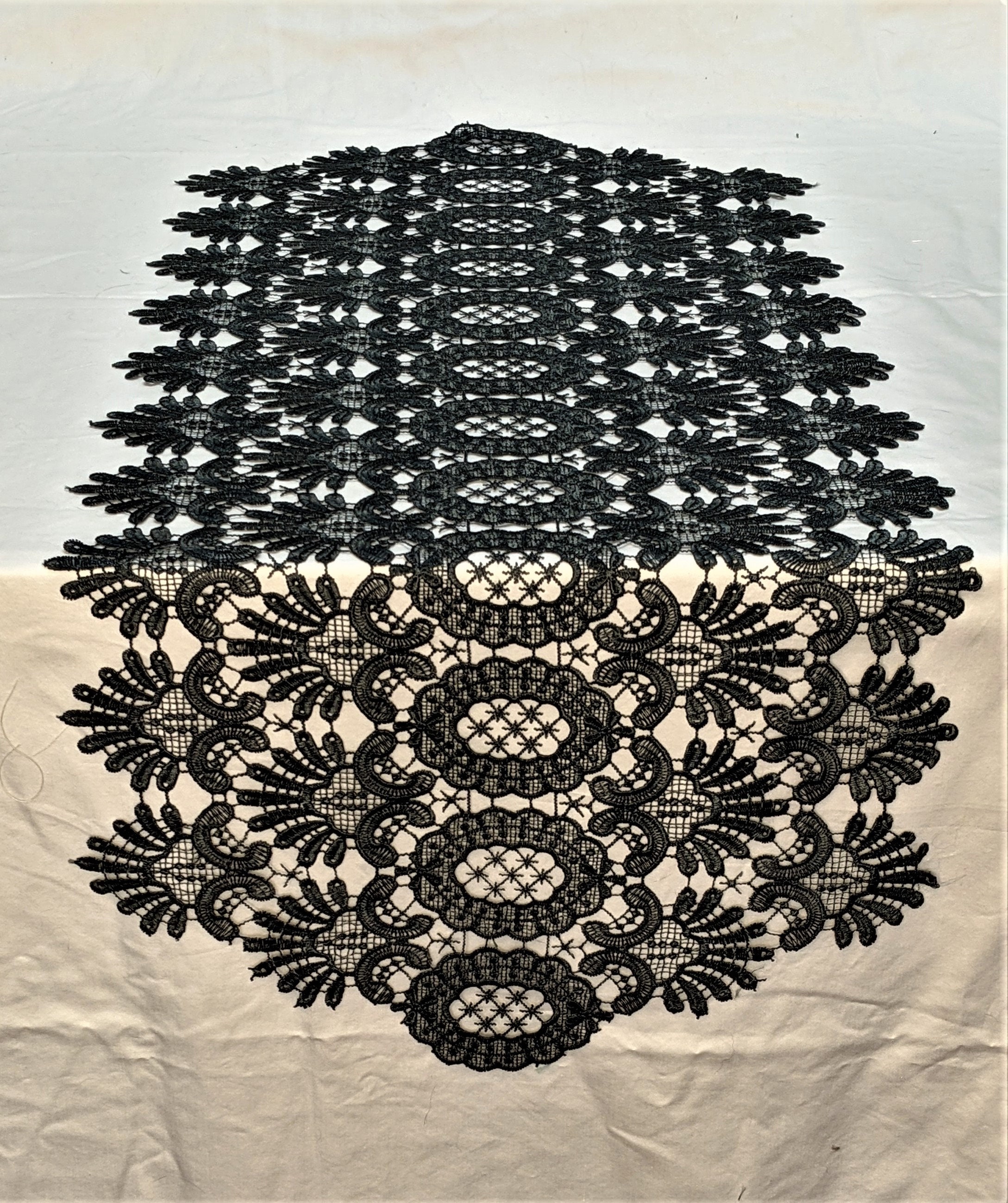 Victorian Dark Gray (almost Black)lace Table Runner, Dresser Scarf ...