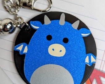 Sparkly Blue Dragon Squish Keychain