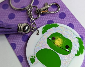 Iridescent Green Sasquatch Squish Keychain