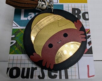 Shiny Gold Crab Squish Keychain