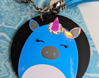 Iridescent Unicorn Squish Keychain