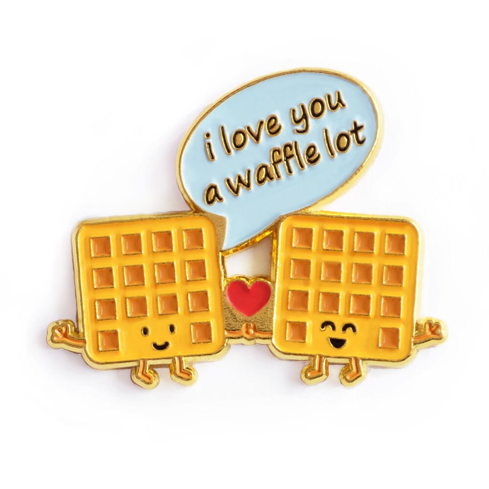 I Love You a Waffle Lot Enamel Pin waffles brunch breakfast Etsy