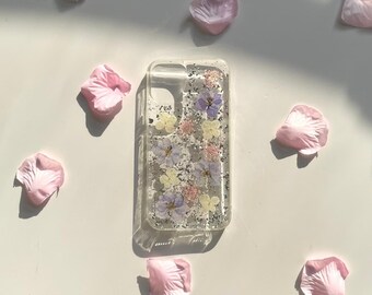 Pretty Real Pressed Flower iPhone 16 15 14 13 12 11 Pro Max Case iPhone 13 12 mini Case iPhone XSMax XR iPhone 7 8 16 15 14 Plus iPhone SE