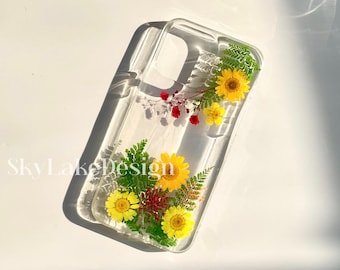 Pretty Pressed Sunflower iPhone 15 14 13 12 11 Pro Max Case iPhone 13 12 mini Case iPhone XS Max XR Case iPhone 7 8 15 14 Plus iPhone SE