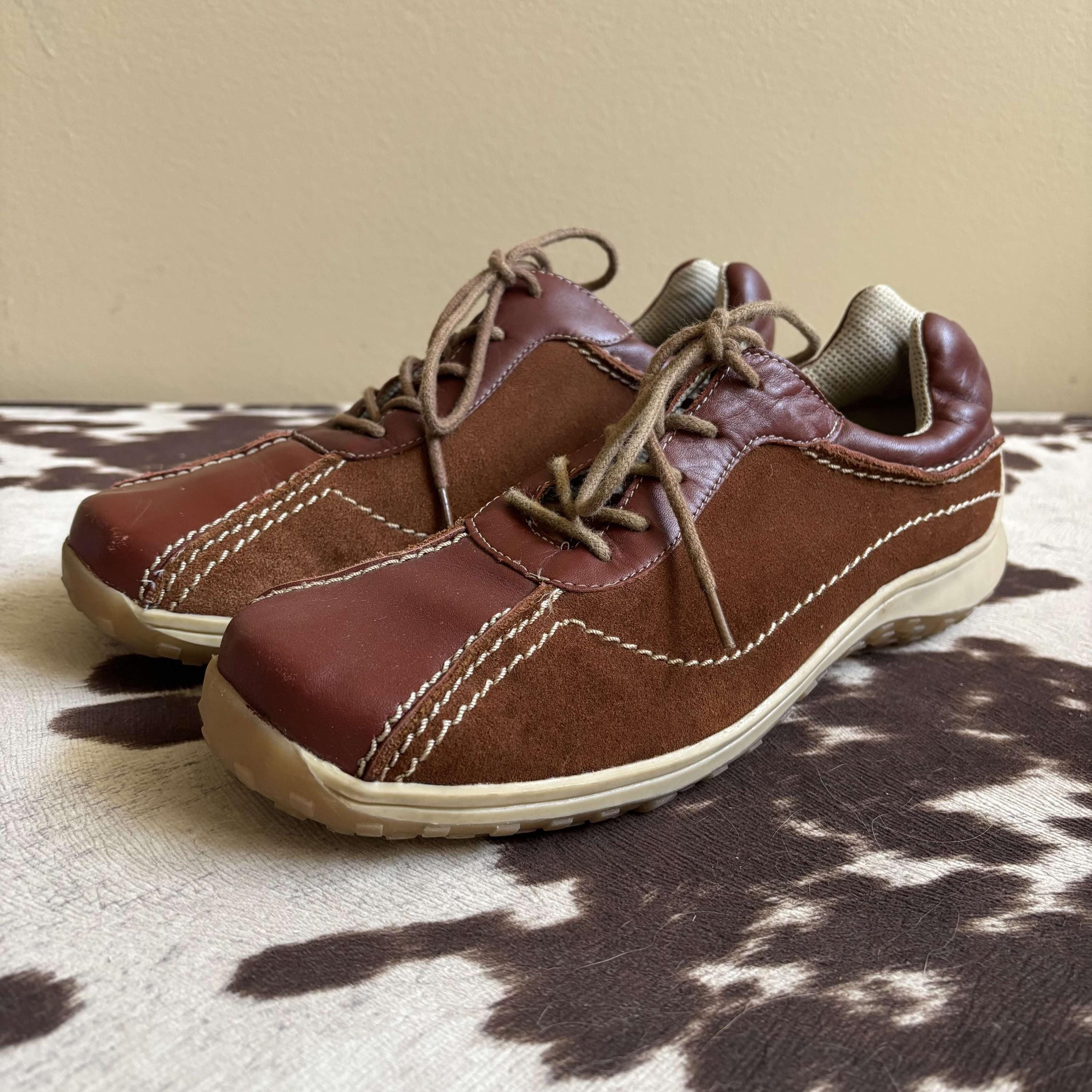 VTG Y2K Steve Madden‎ STASHH Square Toe Athletic Sneakers Mens 12 Brown Leather VTG Y2K Steve Madden Square Toe Athletic | Mercari main image 3