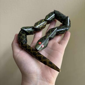 Vintage articulated bamboo snake toy