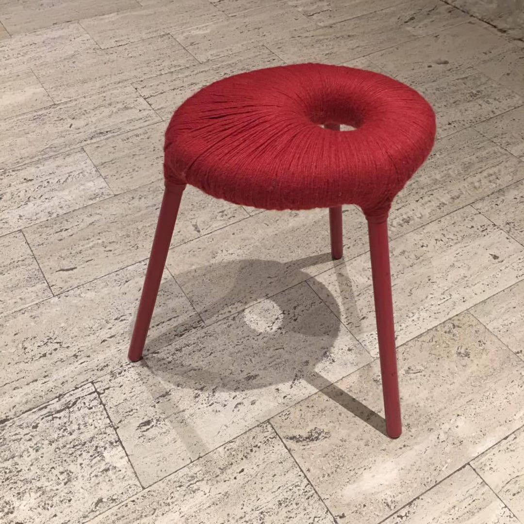 Sale - Vintage Ikea Red Yarn Wrapped Eskilstuna Stool - Etsy Norway