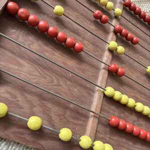 Vintage primitive wooden abacus board - counting - learning - wall art