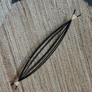 Long minimalist mid century style metal fruit bowl - mcm - Danish style serving bowl - catch all bowl - entryway decor - Fish - Bamboo