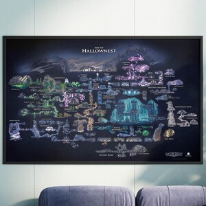 Holle ridder kaart canvasafdruk - game room kunst aan de muur, gerold of ingelijst canvas, holle ridder cadeau, gaming decor, fantasy kunst
