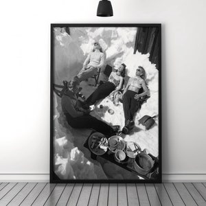 Vintage Apres Ski Poster - Vintage Ski Poster - Ski Lodge Decor - Alpine Skiing Print - Rustic Snow Art
