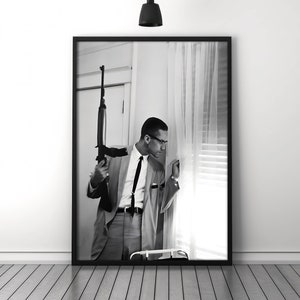 Malcolm X canvas muurkunst - hoogwaardige print, gratis verzending, klaar om op te hangen, zwarte activist poster, inspirerende woondecoratie