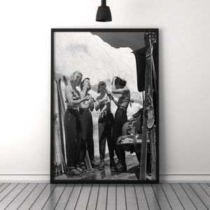 Vintage Apres Ski Poster - Vintage Ski Art, Ski Home Decor, Antique Ski, Ski Lodge Wall Decor, Ski Poster