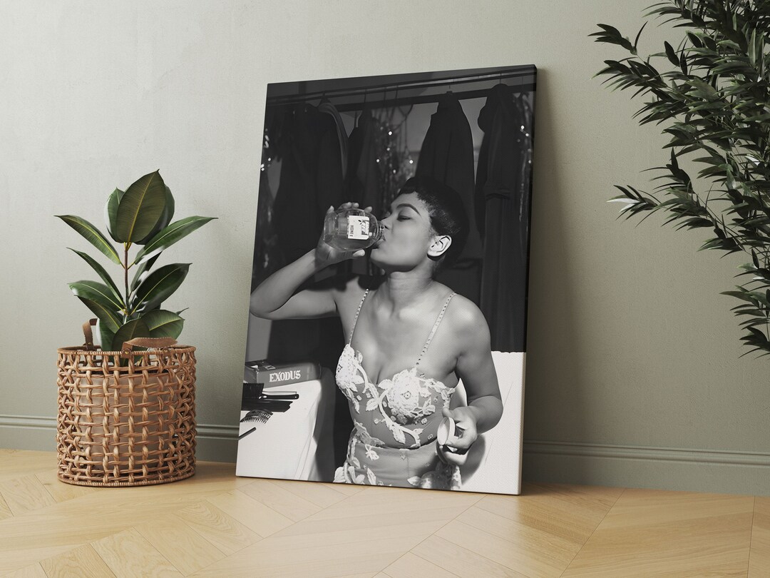 Eartha Kitt Drinking Honey Print, Black and White Vintage Photography ...