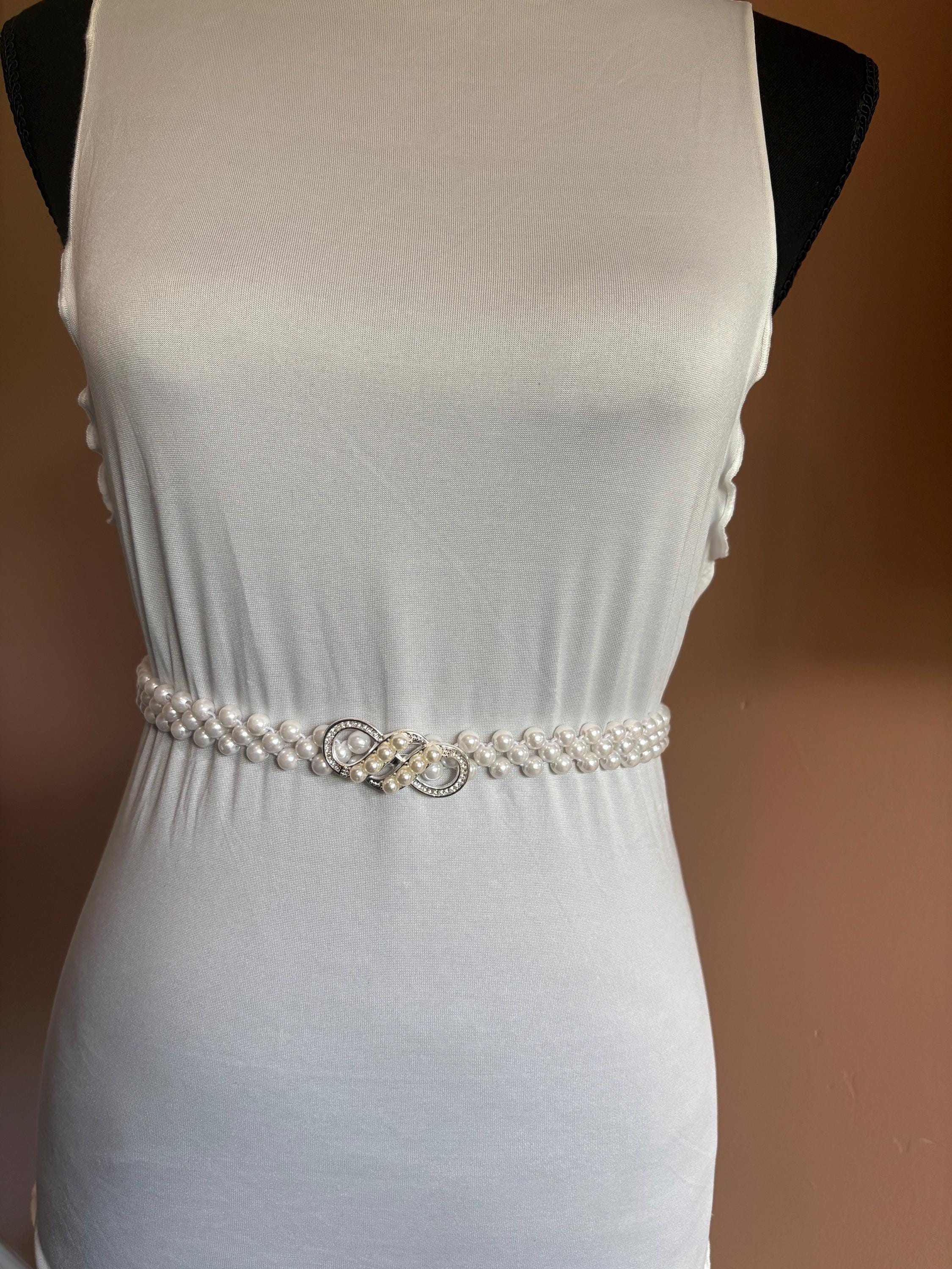 Elegant Pearl Clip Skinny Belt Elastic New ✨✨?? Pearl Elastic Belt - Etsy main image 4