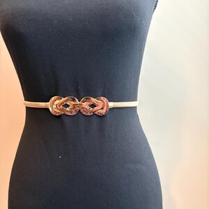 Gold, Elastic, Women's Belt: Vintage Style Woven Waist Accessory image 6