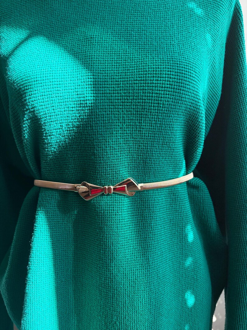 Gold, Elastic, Women's Belt: Vintage Style Woven Waist Accessory image 15