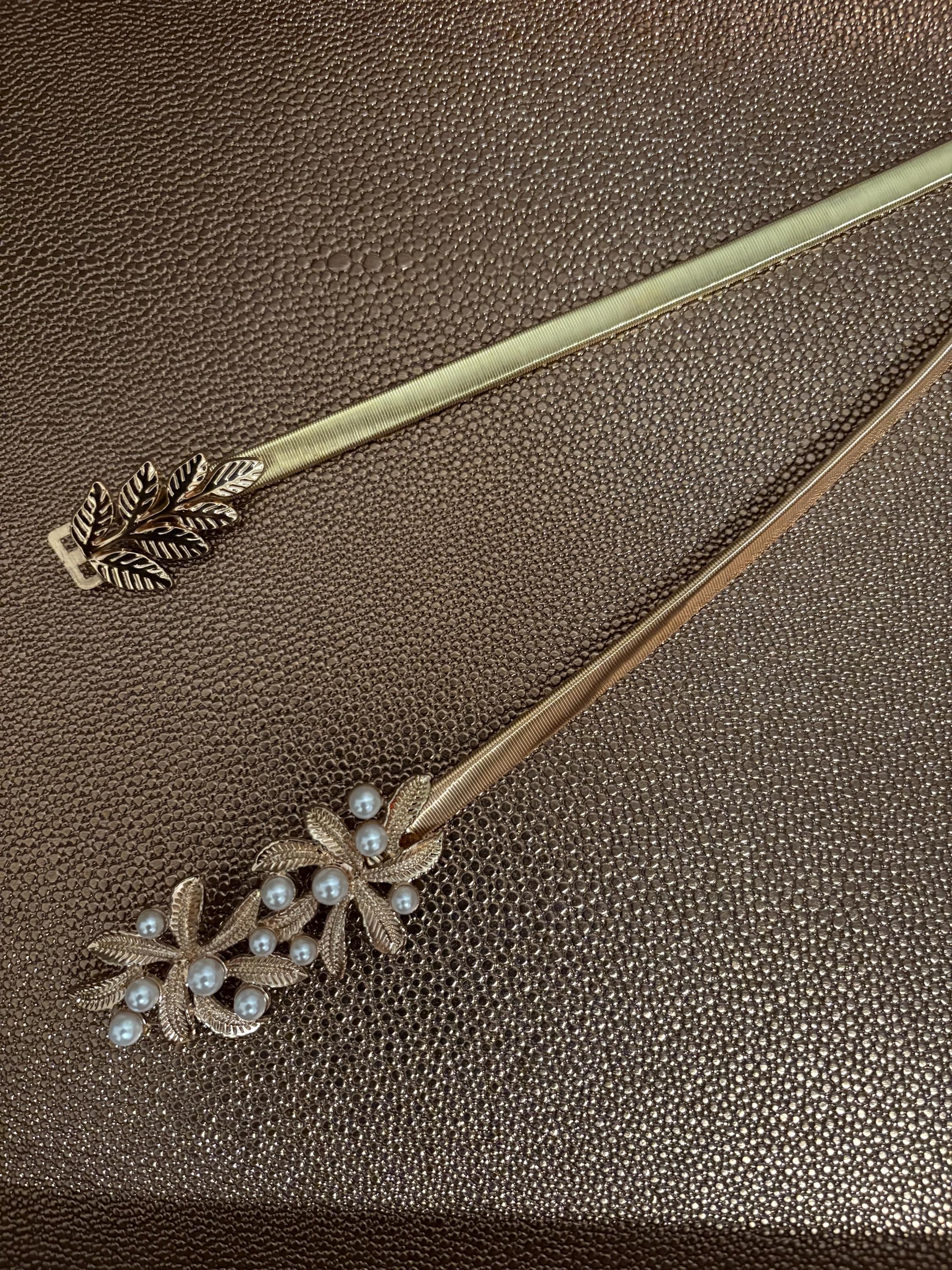 Vintage Gold Stretch Belt: 1980s Faux Pearl Beaded Buckle - Etsy