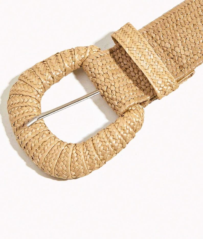 Brown Boho Woven Raffia Belt: Women's Summer Accessory - Etsy
