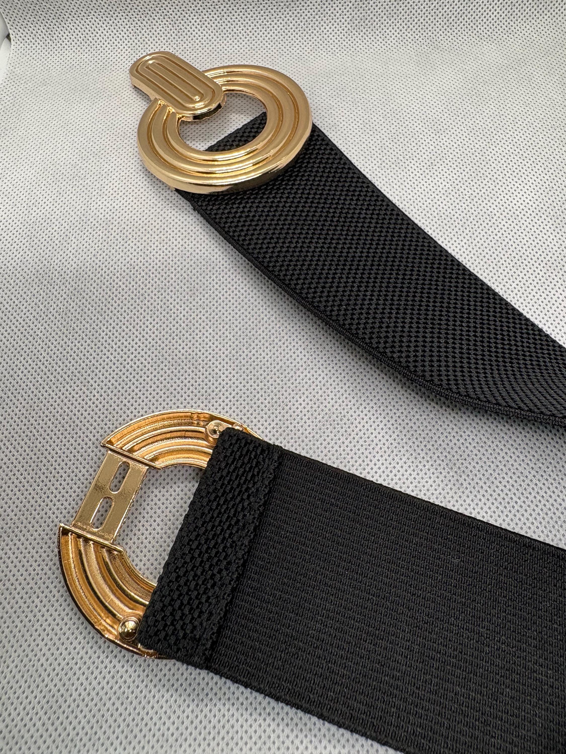 Black Woven Stretch Belt with Round Adjustable Buckle Webbing Belt for Men and Women | Arcade Belts main image 4