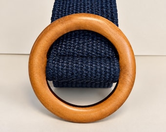 Boho Woven Raffia Belt: Stretch Straw belt with Wooden Buckle for all Outfits