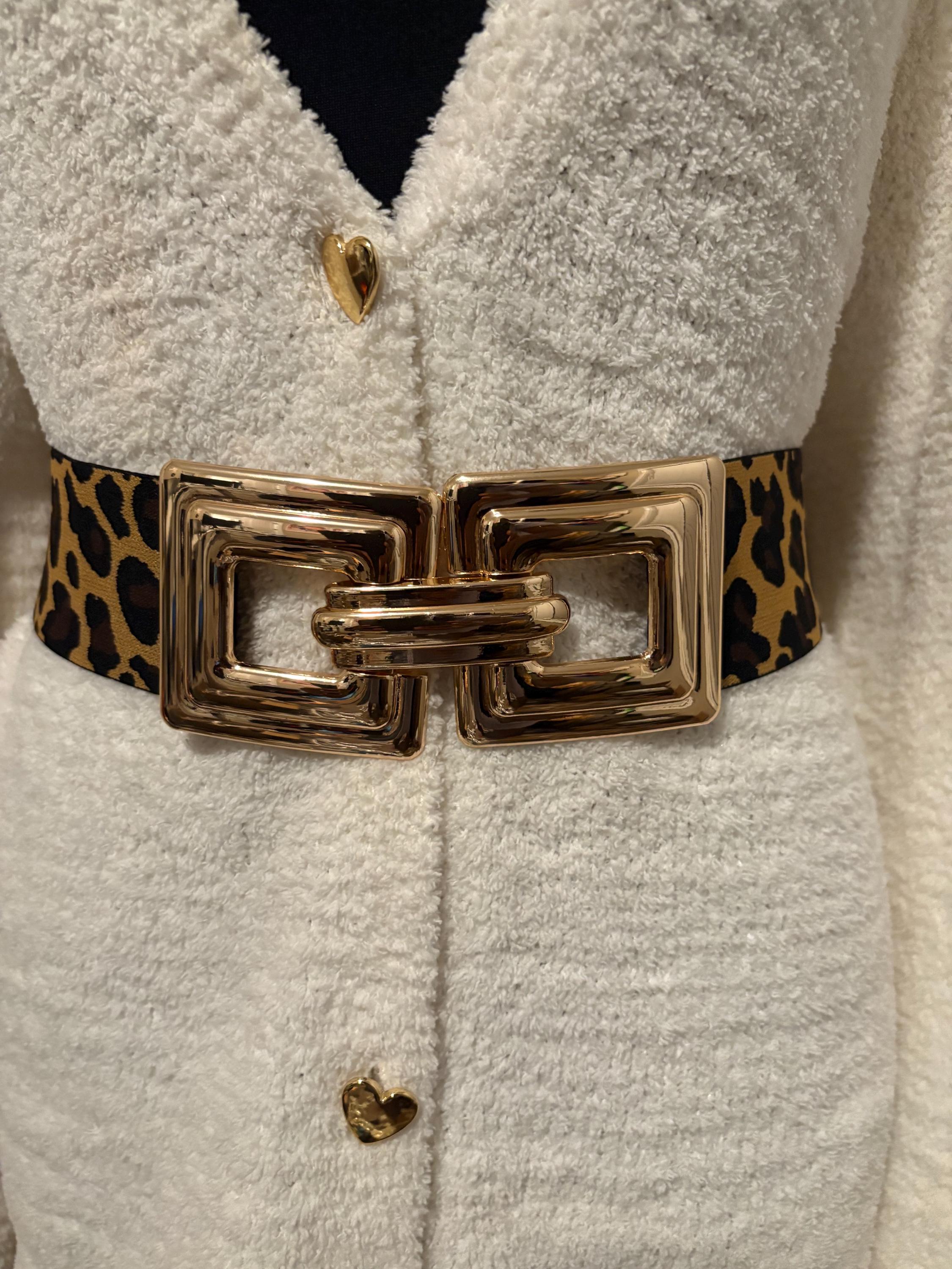 Leopard Print Stretch Belt: Women display picture 1