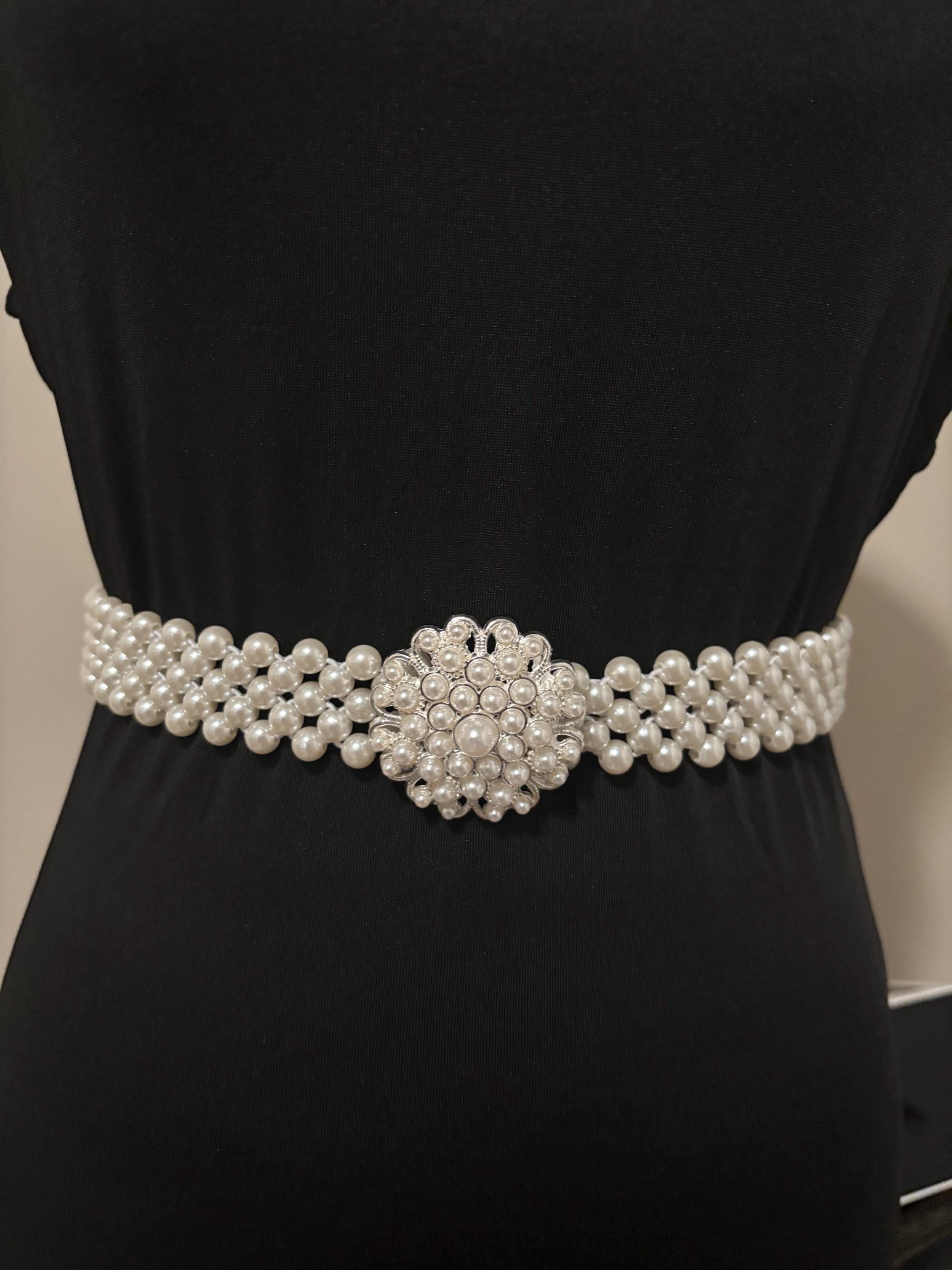 Vintage Silver and Rhinestone Embellished Stretchy Belt JIARY Rhinestone Belts Women,Fashionable Crystals Design  main image 2
