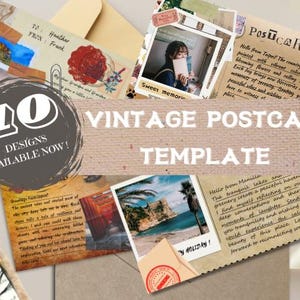 10 modèles de cartes postales vintage modifiables pour Toile | Cartes postales électroniques simples : des modèles Canva pour un envoi rapide et facile