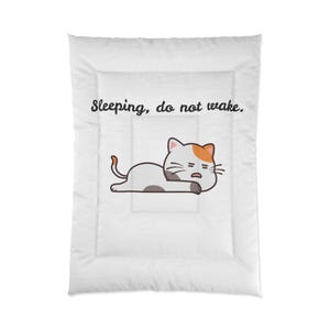 Cat Lovers Comforter, Cute Cartoon Bedding, Cozy Cat Duvet, Gift for Pet Owners, Cat Themed Bedroom Decor, Unique Cat Gifts