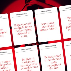 Submissive Task Cards BDSM Card Game Kinky Couple Game Dominant & Submissive Submissive Assignments Erotic Task Cards BDSM Relationship Kinky Task Cards Adult Card Game Intimacy Game for Couples Dom Sub Card Game Sex game Fetish Game Cards Kinky game