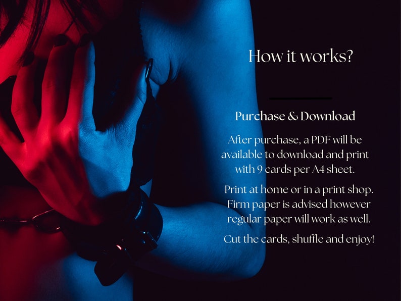Submissive Task Cards BDSM Card Game Kinky Couple Game Dominant & Submissive Submissive Assignments Erotic Task Cards BDSM Relationship Kinky Task Cards Adult Card Game Intimacy Game for Couples Dom Sub Card Game Sex game Fetish Game Cards Kinky game