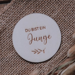 Meilensteinkarte Baby, Du bist ein Junge, Meilenstein aus Holz, Geschenk zur Geburt, Schwangerschaft, Babyparty