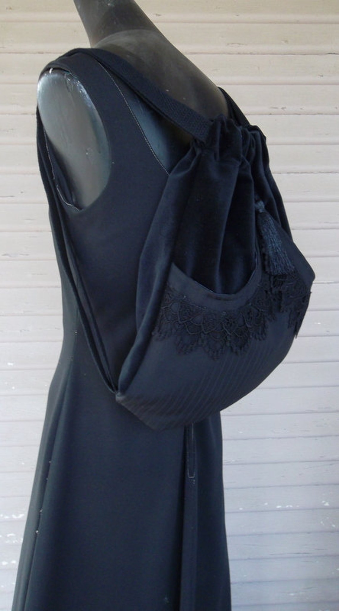 Black Lace Backpack Black Stripe on Black Backpack Victorian Etsy