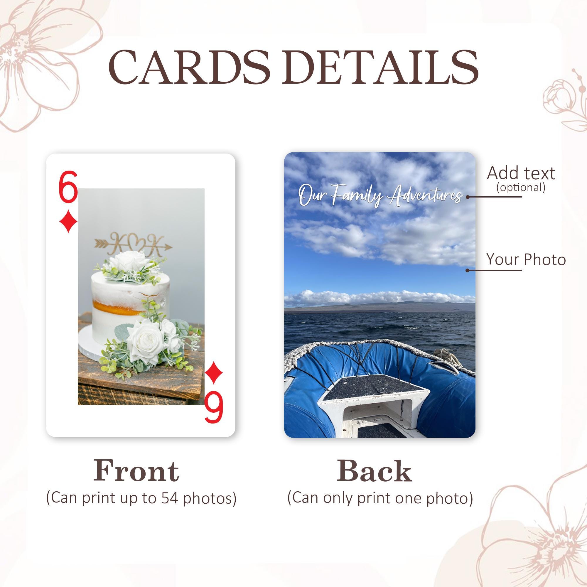 Custom Family Photo Playing Cards With Box, Personalized Photo Album ...