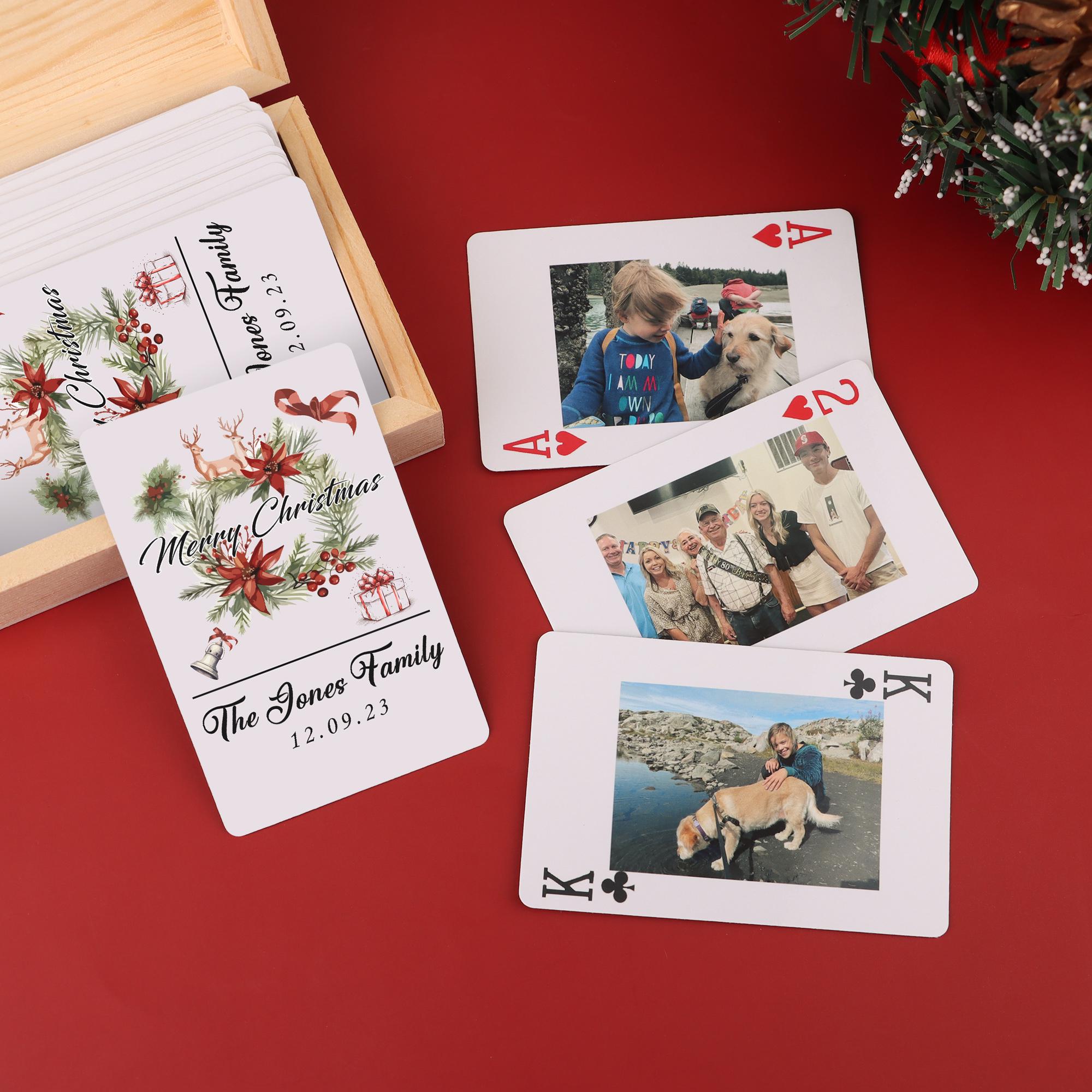 Custom Family Photo Playing Cards With Box, Personalized Photo Album ...