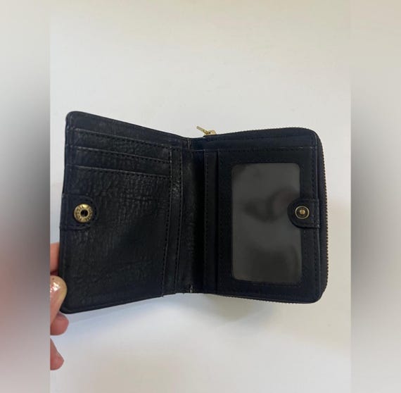 Fossil Black Leather Compact Wallet | Small zip b… - image 8