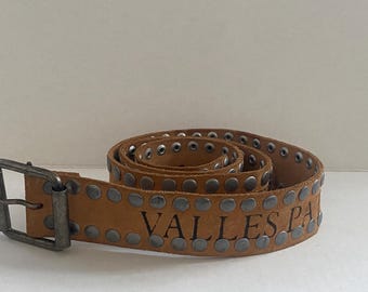 Equestrian Argentinean leather coin belt Vintage Argentina Coin Studded Leather Equestrian Belt Size  main image 4