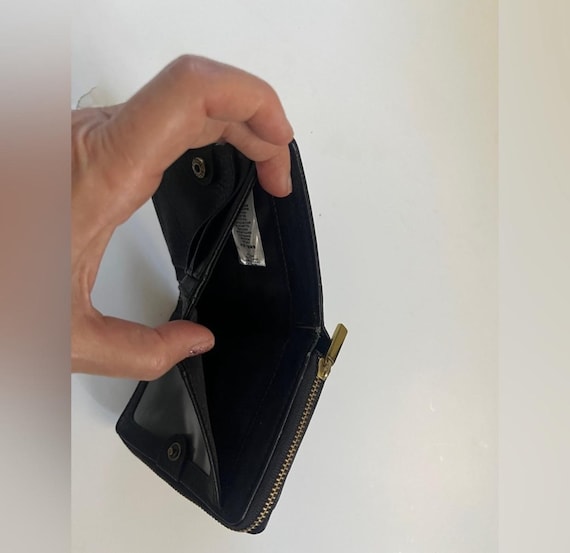 Fossil Black Leather Compact Wallet | Small zip b… - image 6