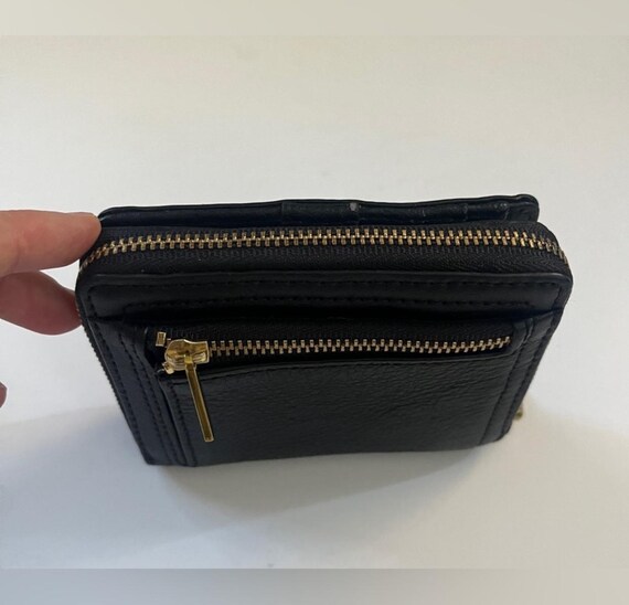 Fossil Black Leather Compact Wallet | Small zip b… - image 4