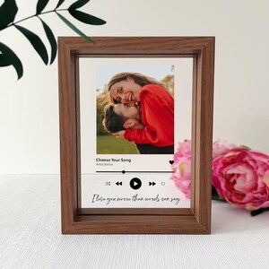 Music Photo Name Personalized Stand, Valentines Gift, Couples Gift, Song Acrylic Plaque, Photo Gift, Custom Photo Music Plaque, Gift for her