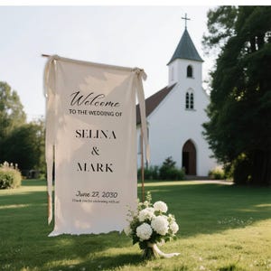 Customizable Hanging Print,Custom Linen Wedding Sign,Fabric Wedding Sign,Custom Welcome Sign,Linen Wedding Banner,Engagement Party Sign