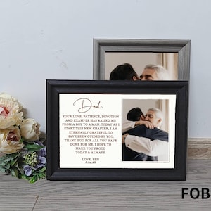 Personalized Father of the Groom Gift from Son, Wedding Day Keepsake for Dad, Unique Groom to Dad Present, Emotional Gift Idea/Picture Frame