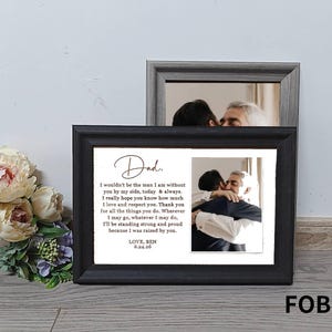 Thoughtful Father of the Groom Gift from Son/Custom Wedding Present for Dad, Groom to Dad Keepsake/Best Gift Idea/Wedding Gift Picture Frame