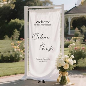 Customizable Hanging Print,Custom Linen Wedding Sign,Fabric Wedding Sign,Custom Welcome Sign,Linen Wedding Banner,Engagement Party Sign