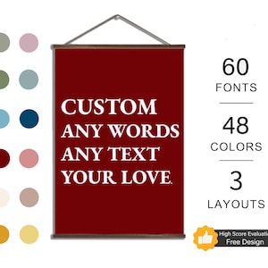 Canvas Texts Prints/ Custom Cotton Canvas Poster Frame/Custom Your Favorite Quotes, Words, Bible Verse, Poems/Hanging Canvas Decor Wall Art