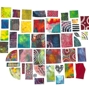 40 Handpainted Collage Papers