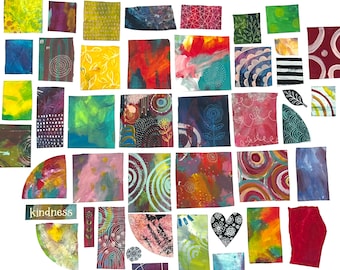 40 Handpainted Collage Papers